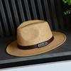 Spring Summer New Panama Straw Hat Fashion British Style Sun Protection Hat For Men Belted Paper Straw Beach Cap For Women