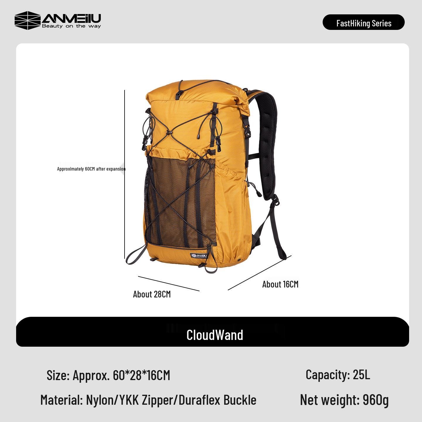

ANMEILU 25L Lightweight Nylon Backpack - Unisex Hiking & Travel Adventure Bag