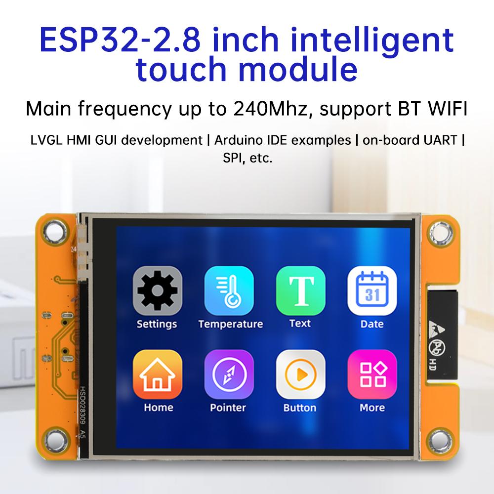 ESP32 2.8 inch WIFI&Bluetooth Development Board ILI9341V Driver 240X320 Smart Display TFT Module Touch Screen Type-C interface