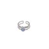 Aquamarine Heart Zircon Adjustable Moonlight Women's Ring - Luxury Design