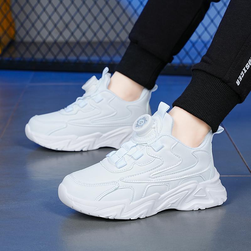 Kids White School Shoes All Seasons Casual Sneakers Walking Running for Boys Girls Tennis Sports