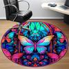 1pc Butterfly Stained Glass Chair Carpet for Office - Durable, Ideal for Chair Mats, Stylish & Functional Decorative Rug yy260203032