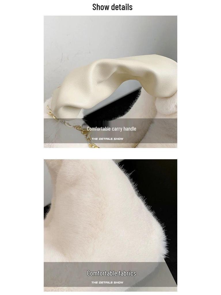 2026 New Winter Plush Furry Handbag: Cute, Handheld, Underarm Small Bag