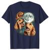 Funny Three Cocker Spaniel Moon Tshirts Men Womens Fashion Casual Tshirt 100 Cotton Loose Oversized Dog Lover T Shirt