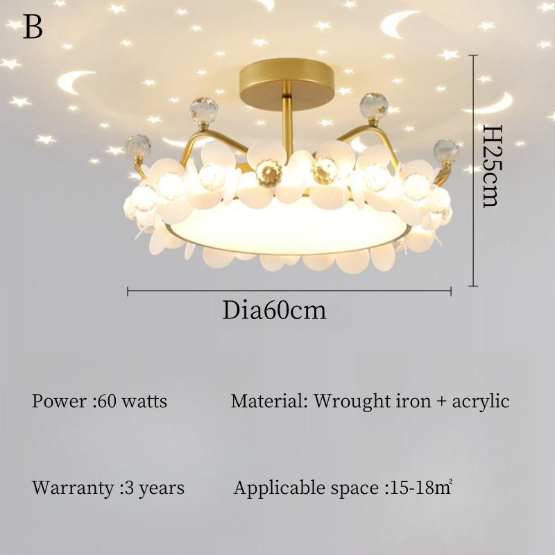 Modern Crystal Crown LED Ceiling Chandelier Lights Children Girls Bedroom Study Living Kid's Room Pendent Lamp Home Decoration