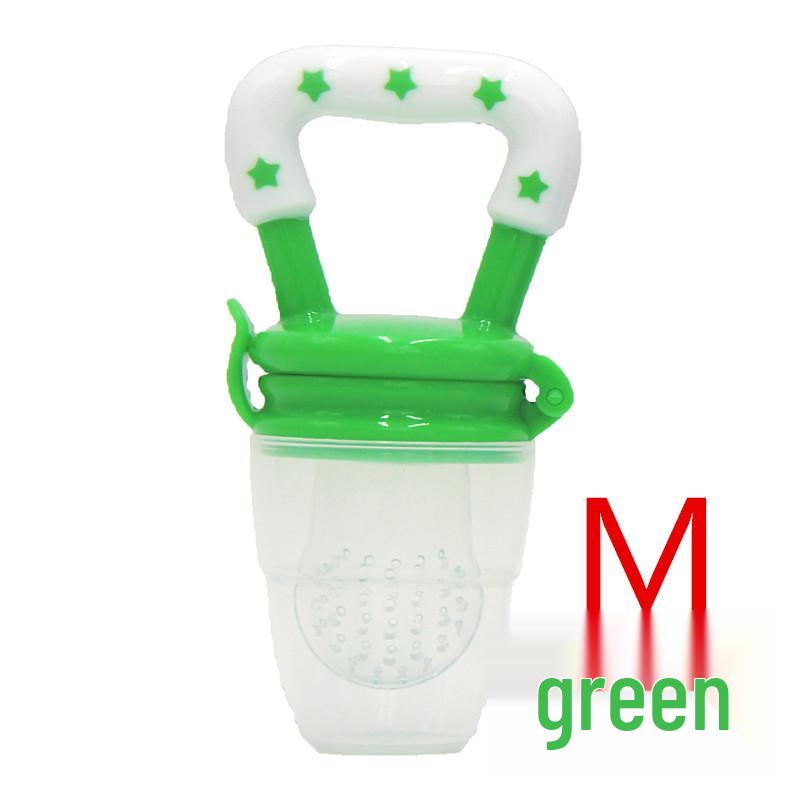 Silikon Baby Obst- & Gemüse-Beißring Schnuller mit fröhlicher Biss-Tasche