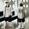 Boys' Cotton Lapel Short-Sleeve T-shirt Set: Stylish Color Block POLO Two-Piece for Summer – Medium & Large Sizes