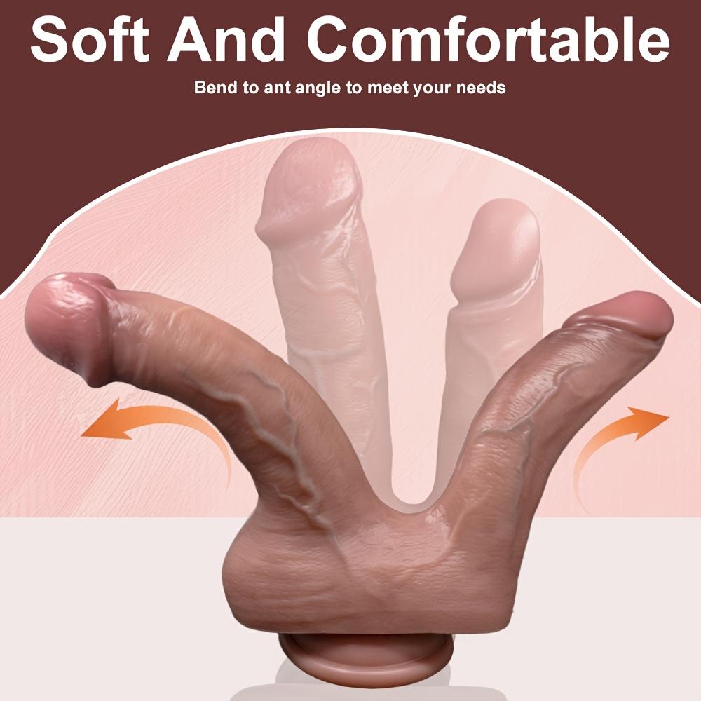 Wearable Two-Headed Realistic Dildo – Dual Silicone Design with Strong Suction Cup, Battery-Free Anal & Vaginal Toy for Men, Women & Couples