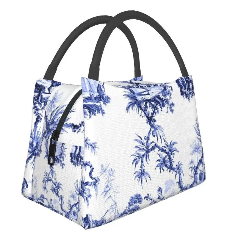 Poster Moară de Vânt Vintage Albastru Delft Olandez Genți de Prânz Izolate pentru Muncă Birou Răcitor Impermeabil Cutie de Prânz Termică Femei
