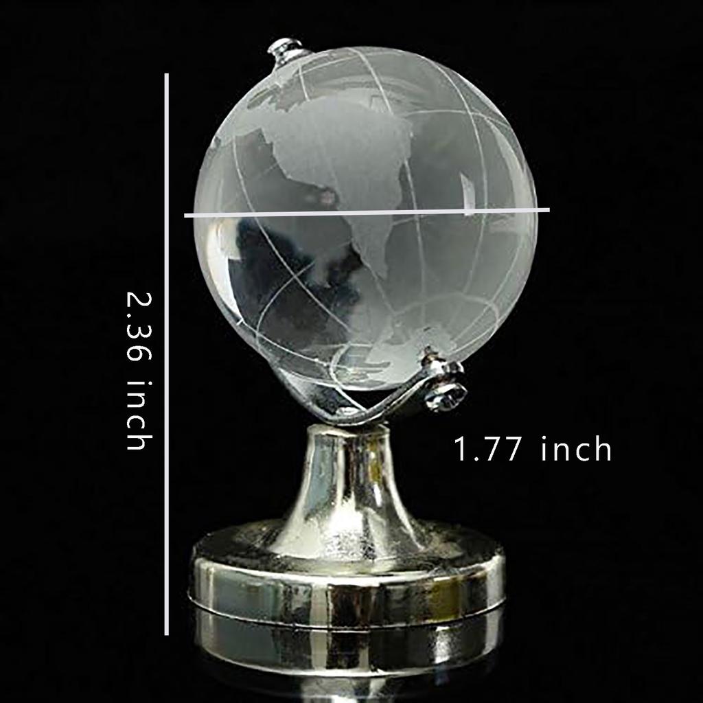 2 Pcs Mini World Globes Round Earth Globes Crystal Clear Desk Office