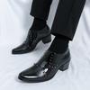 New Men's Pointed Colours Rivet Slip On Patent Leather Height Increasing Shoes Designer Wedding Prom Homecoming Footwear