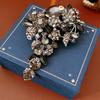 Badge Rhinestone Flowers Brooch Encrusted Flowers Suit Collar Pin  Party Dress Decoration