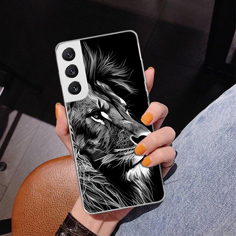 Lion Alpha Male Cub King Phone Case For Samsung Galaxy S24 S25 Edge S26 Ultra S23 S22 S21 Plus S20 FE + Personalized Print Cover