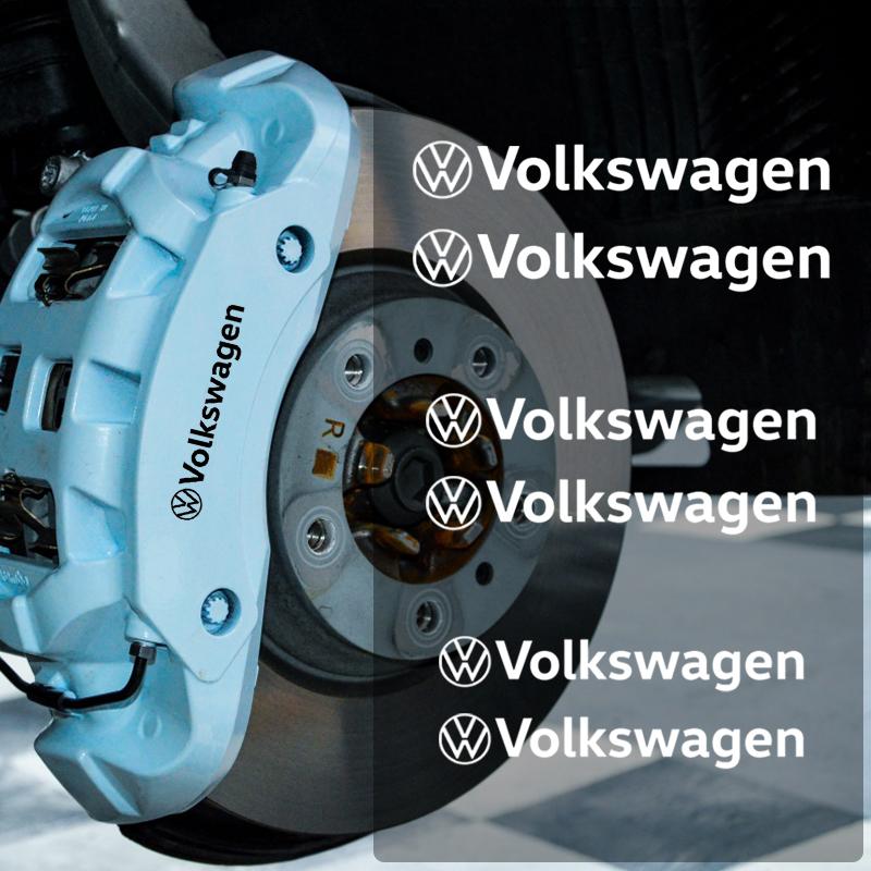 6pcs Car Brake Caliper Stickers for Volkswagen VW Golf Rline Sagitar Beetle Passat Polo Scirocco CC B5 SR32 Touareg Modification Bu2
