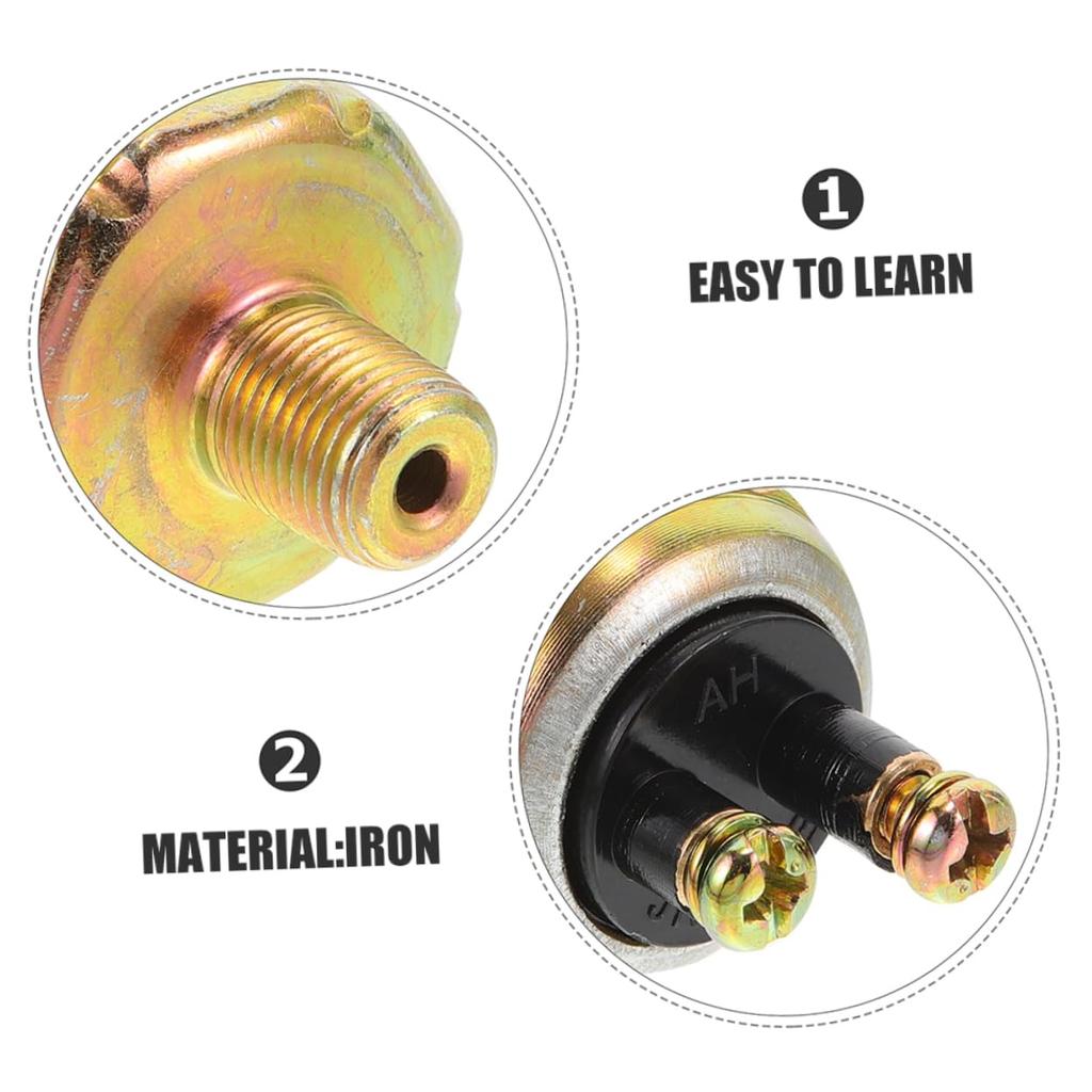 MUELODSIC 2PCS Brake Light Switch Brake Light Pressure Switch Iron Gold