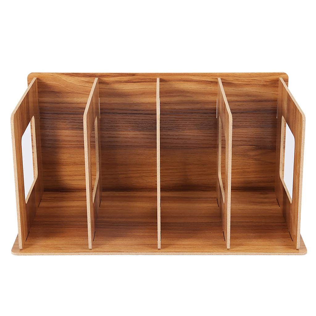 Wooden DIY Desktop Bookshelf Rack Books DVD Storage Magazine Holder for Students Kids Adult #02