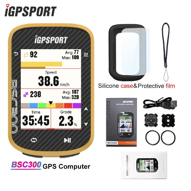 iGPSPORT BSC300 BSC 300 Yellow Computer ANT+ Wireless Bike Speedometer Bluetooth GPS route navigation notification Odometer BSC300