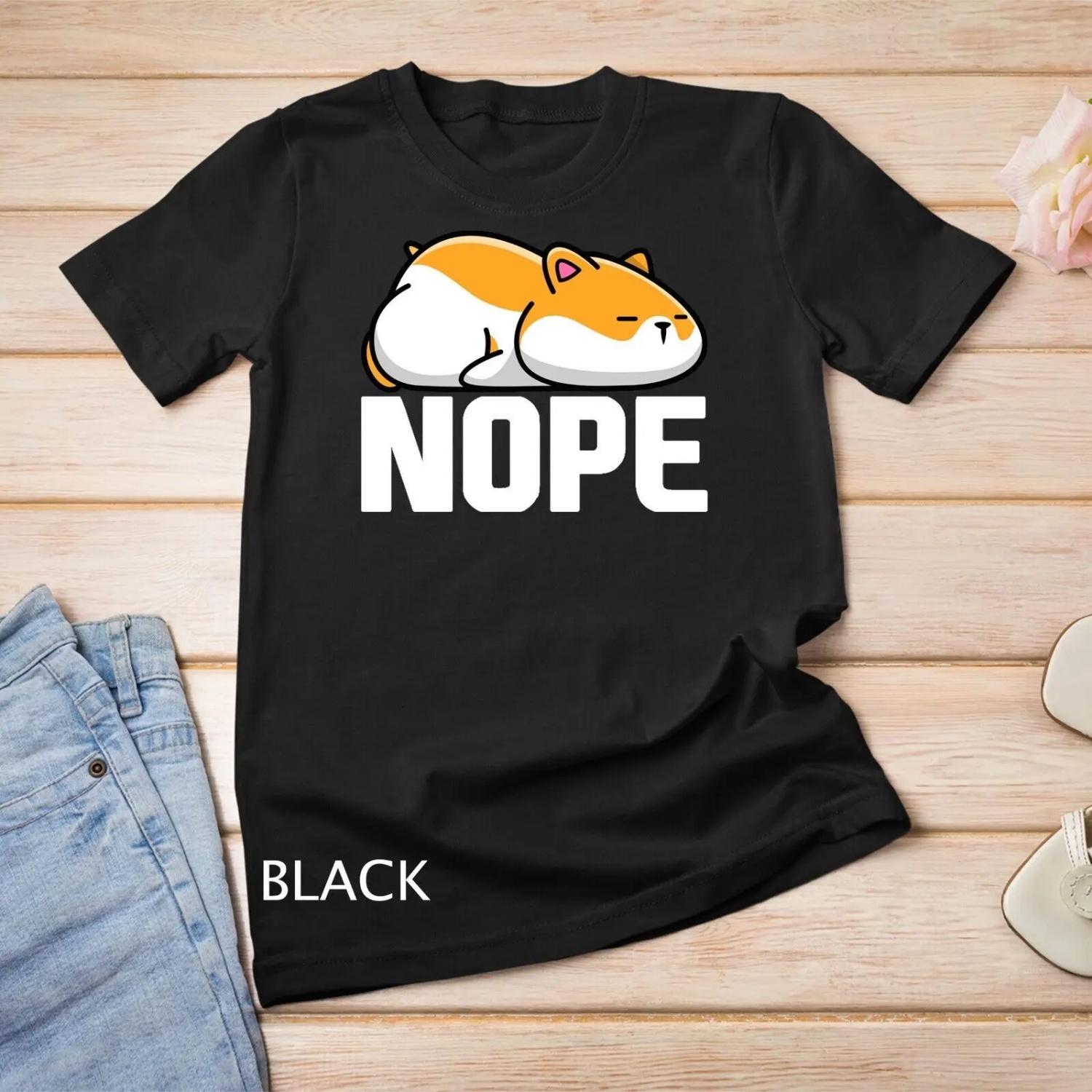 Nope Lazy Funny Hamster rodents hamsters T shirt S чёрный