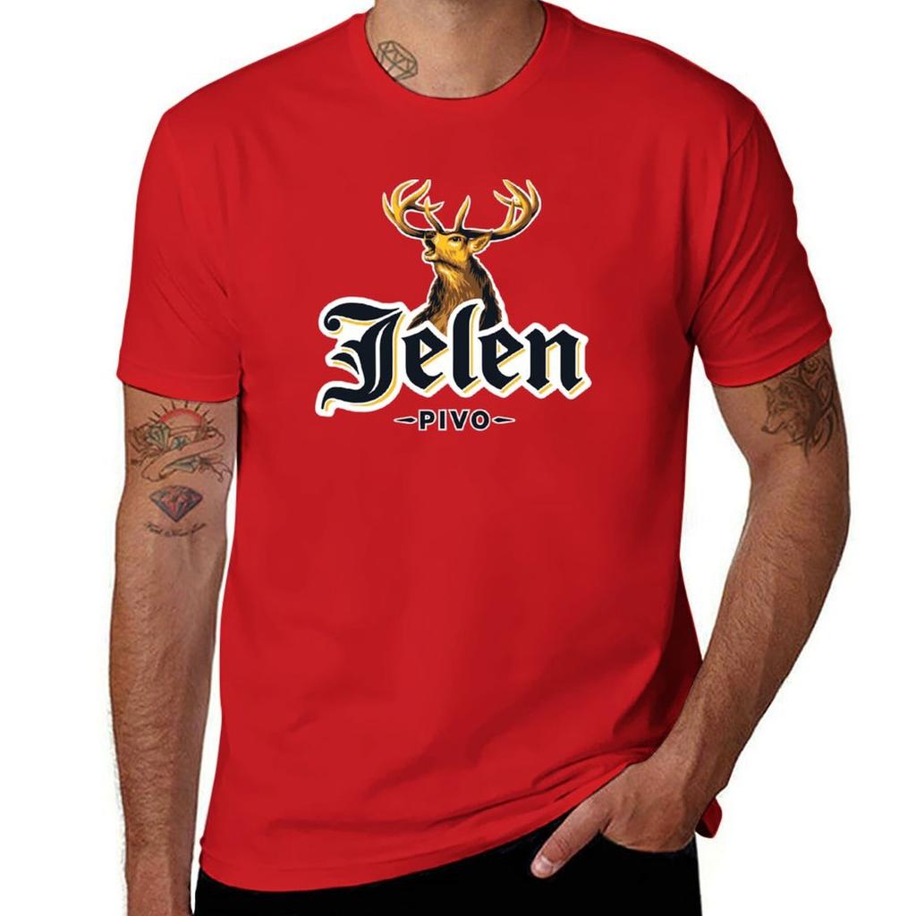 JELEN PIVO T-Shirt ästhetische Kleidung niedliche Oberteile Hemden grafische T-Shirts Sommeroberteil T-Shirts für Männer