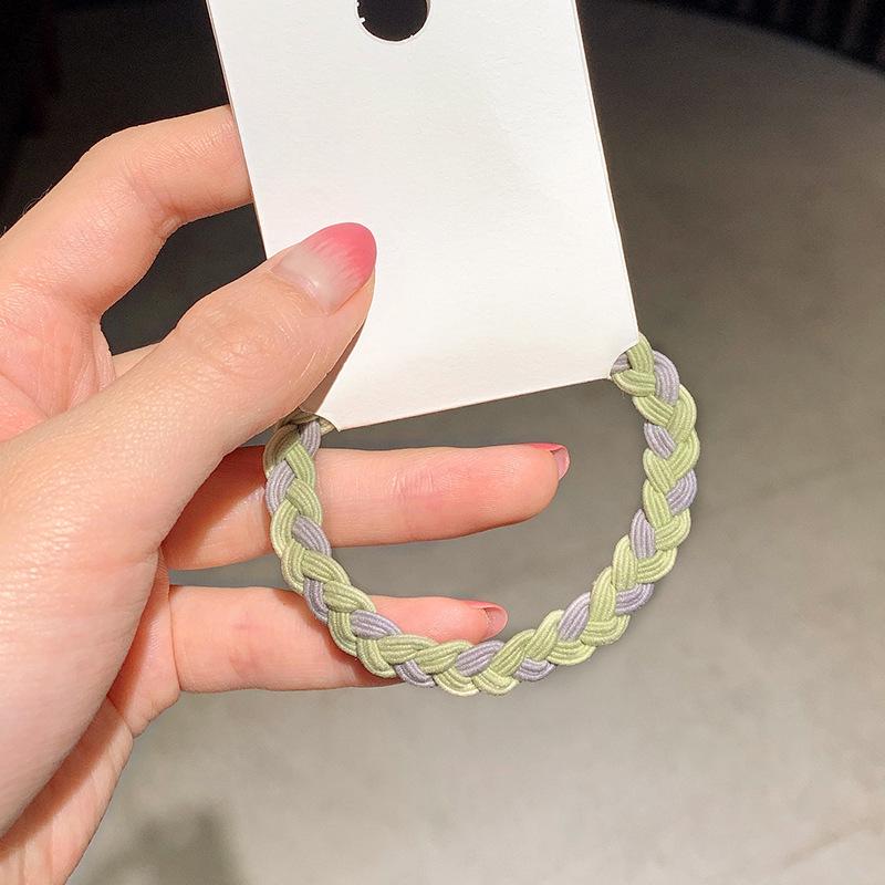 

Mori Style Braided Ponytail Headband: Fresh, Unique Elastic Hairband for Adults серый/зелёный