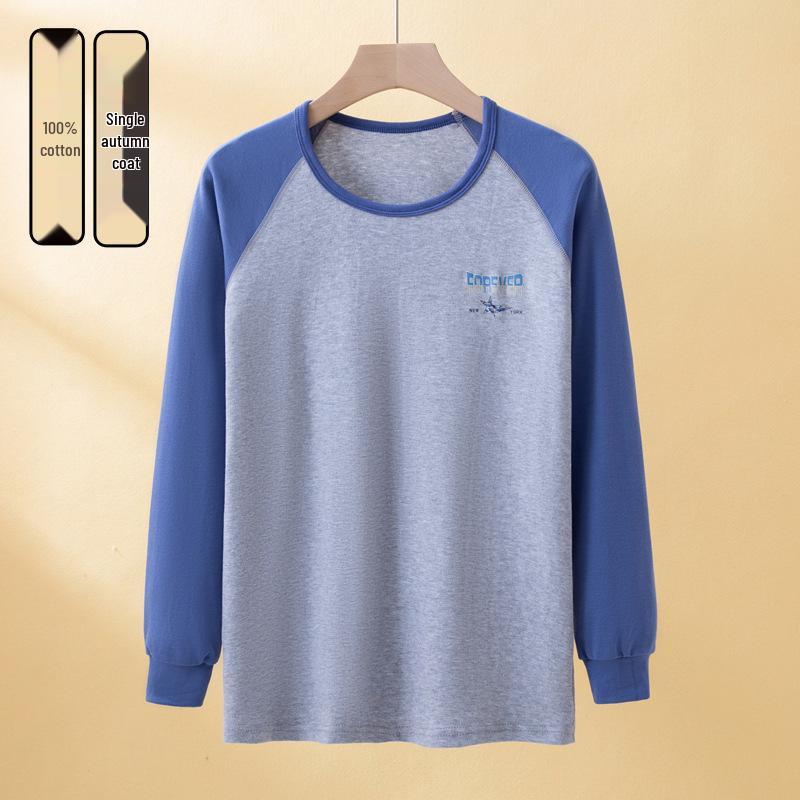 Teen Boys' Cotton Long Sleeve Autumn T-Shirt - Mid & Big Sizes Available