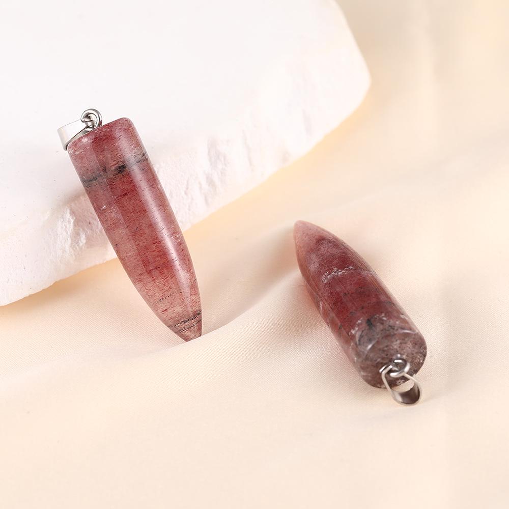 Crystal Agate Bullet Necklace Pendant & Keychain Accessory