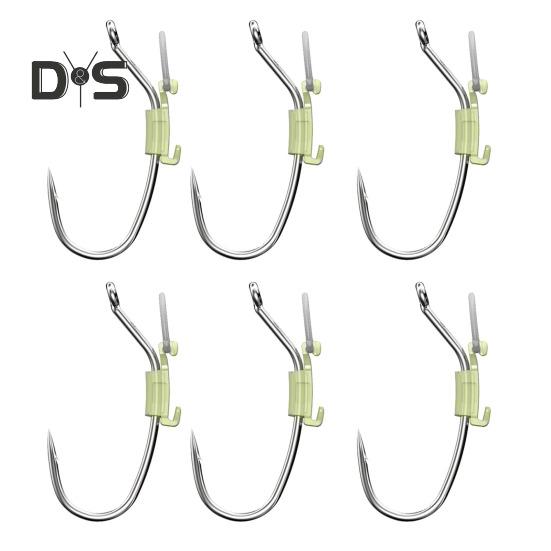 

6/12/24 шт. светящийся крючок для фиксации живой креветки, прочный металлический крючок с зазубринами для ловли пресноводного сома, окуня, рыболовные принадлежности M 6pcs