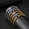 Pulseira Masculina da Moda Europeia Americana Hip Hop Seis Lados Aço Inoxidável Acrílico Corrente BR-2662