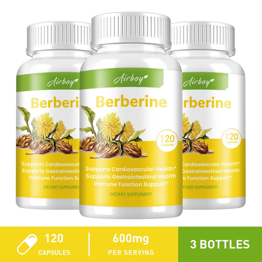 Airboy 500 mg Berberine Capsules - Darmgezondheid - Immuungezondheid
