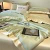 2024 New Summer Ice Silk Quilt Air Condition Blanket Smooth Breathable Lightweight Comforter Bedspreads On the Bed Solid Color