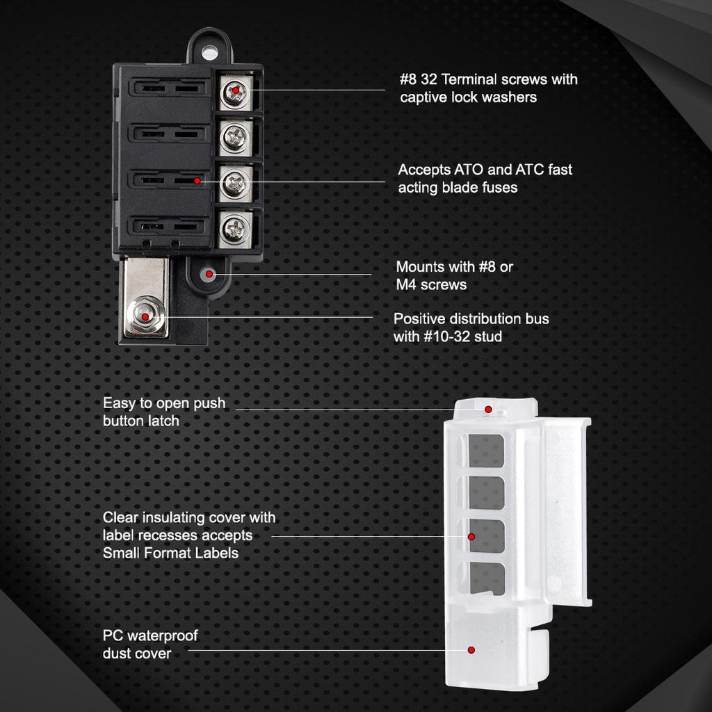 12v 24v Fuse Holder Accessory 4/8 Way Car Truck Circuit Fuse Box Circuit Breaker Blade Fuses 130 Degree Midival Fuse