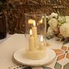 3 in 1 Flameless 5/8/10CM Taper Candles Battery Operated LED Acrylic Pillar Flickering LED Electronic Candles with Lampshade