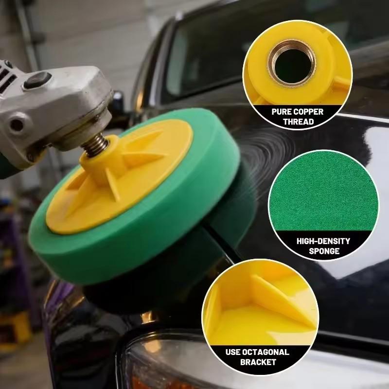 6palcová lešticí houba do auta, voštinový lešticí kotouč pro voskování kol, DIY lešticí kotouč na lak auta, automobilové detailing