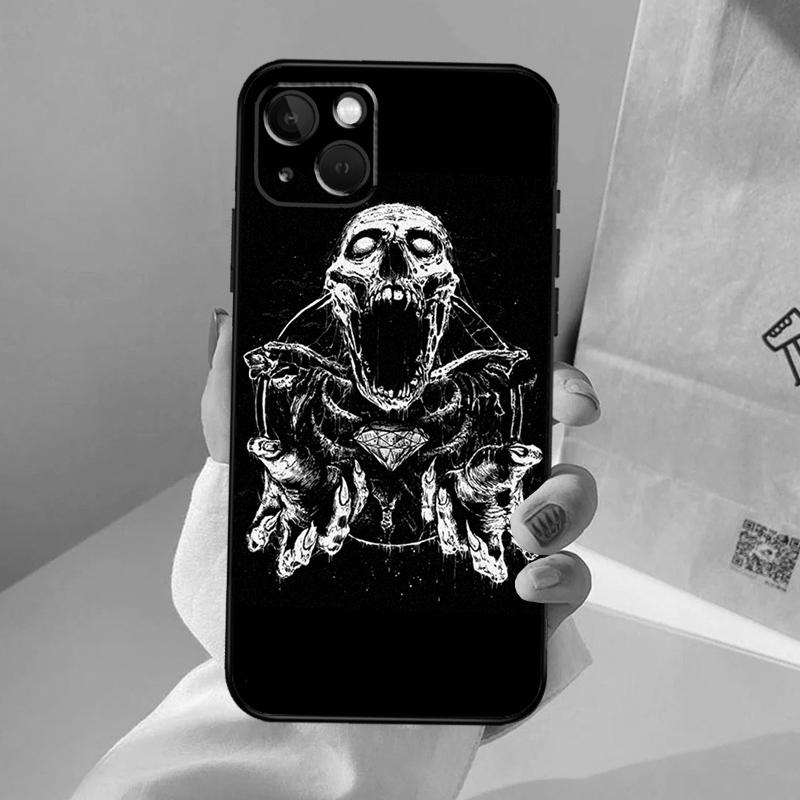 Gothic Fashion Skull Phone Case For iPhone 17 Air 16 14 13 12 11 15 Pro Max 13 12 mini 15 16 Plus 16e Cover Coque