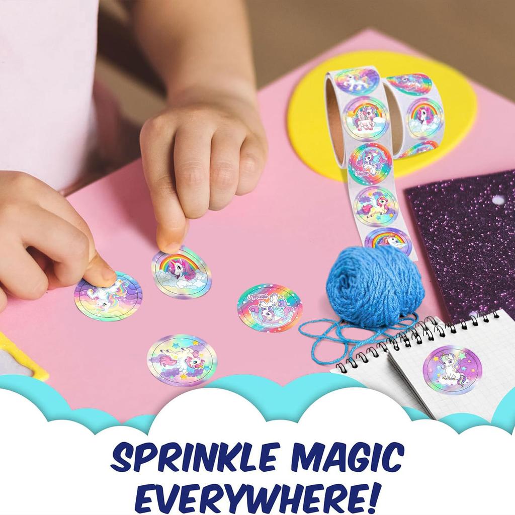 500Pcs Roll Purple Cute Horse Teacher Reward Sticker Fun Motivation Sticker Teacher Student Stationery Stickers
