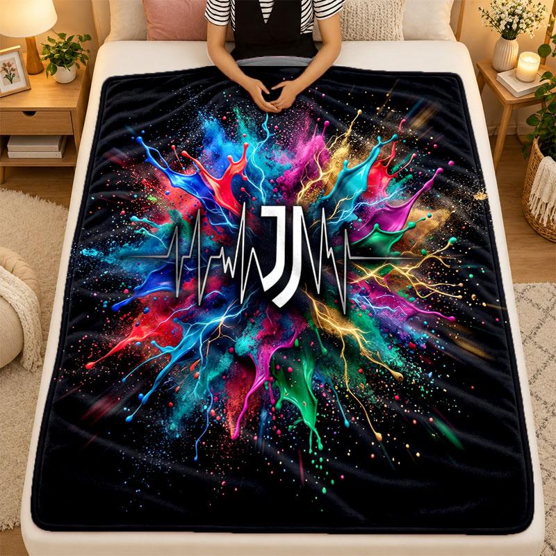 Flanell-Decke Juventus FC Warme Weiche Überwurfdecke für den Innenbereich Sofa Bett Wohnzimmer