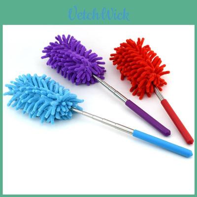 Multifunction Telescopic Dusting Brush With Synthetic Fiber Head For Household Use