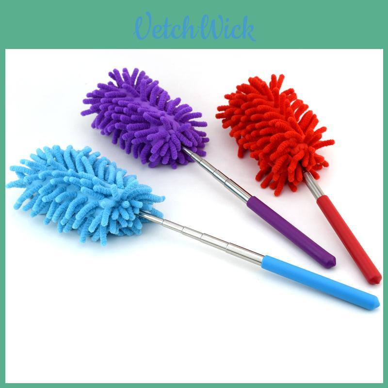 Multifunction Telescopic Dusting Brush With Synthetic Fiber Head For Household Use