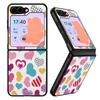 Cute Candy Love Heart Case For Samsung Galaxy Z Flip 8 7 6 5 Flip8 Flip7 Flip6 Luxury Leather Skin Hard Folding Phone Cover