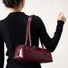 Niche Design Single Shoulder Large Capacity Cowhide Underarm Bag Long Red Baguette Bag Women
