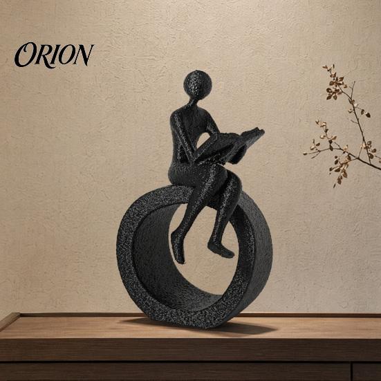 3D Printed Reading Figure Sculpture Figurine, Abstract Reader Statue for Home Tea Room Entryway Decor Decor, Modern Minimalist Bookshelf Desk