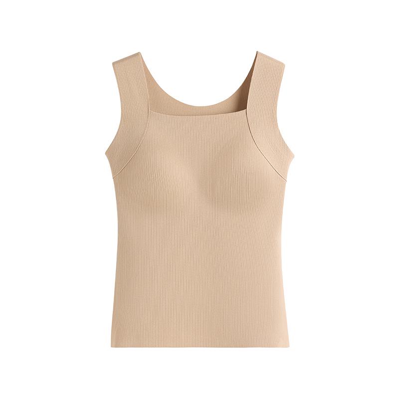 Nahtloser warmer Damen-Westen mit integrierten Brustpolstern - Slim Fit Herbst/Winter Basisschicht