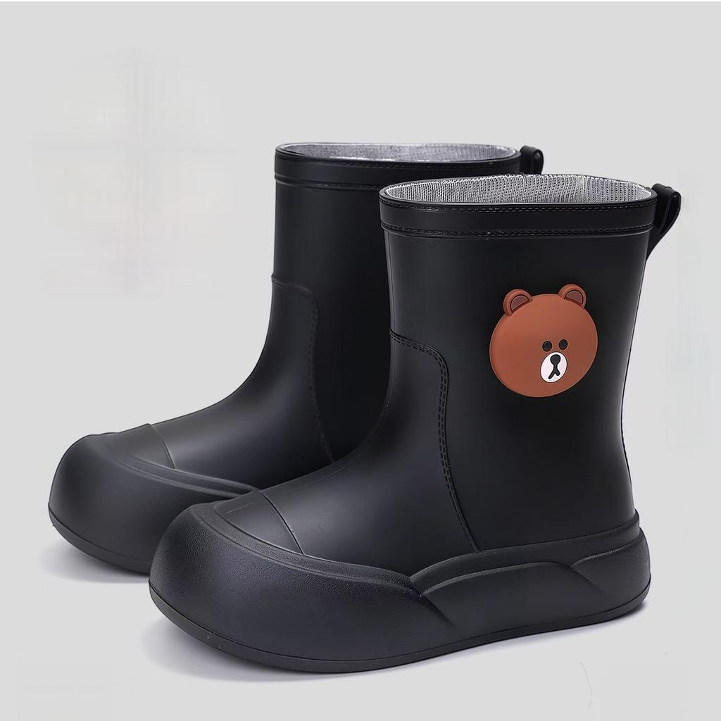 Woman Thick Sole High Top Cartoon Rain Boots Four Seasons New Soft Sole Non Slip Round Toe Slip On Waterproof Fashion Water Shoe