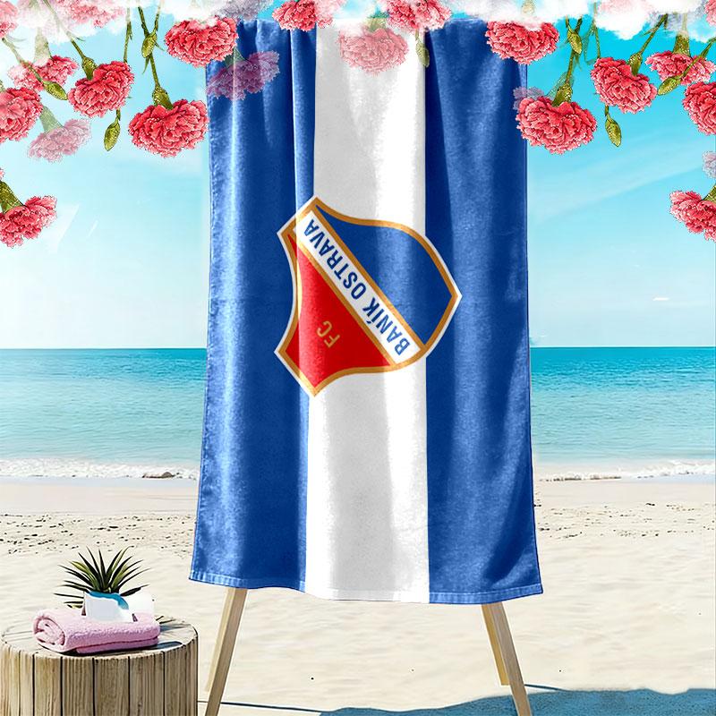 FC Baník Ostrava Print Beach Towel, Large Soft Quick Dry Towel for Beach Camping Swimming