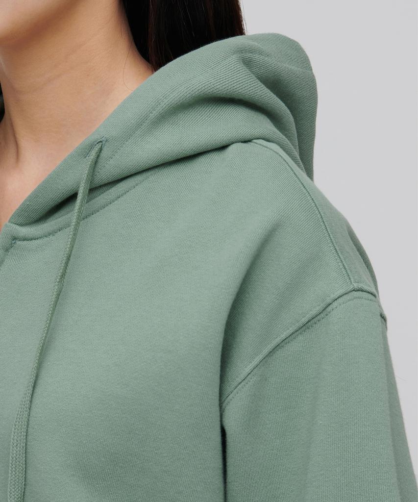 Musinsa Standard Woman Women'S Crop Hooded Sweat Zip-Up [Dusty Green]