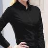 Elegantní celoroční jednobarevná košile Slim knoflíkové topy Módní košile Klopový límec Dámská blůza s dlouhým rukávem