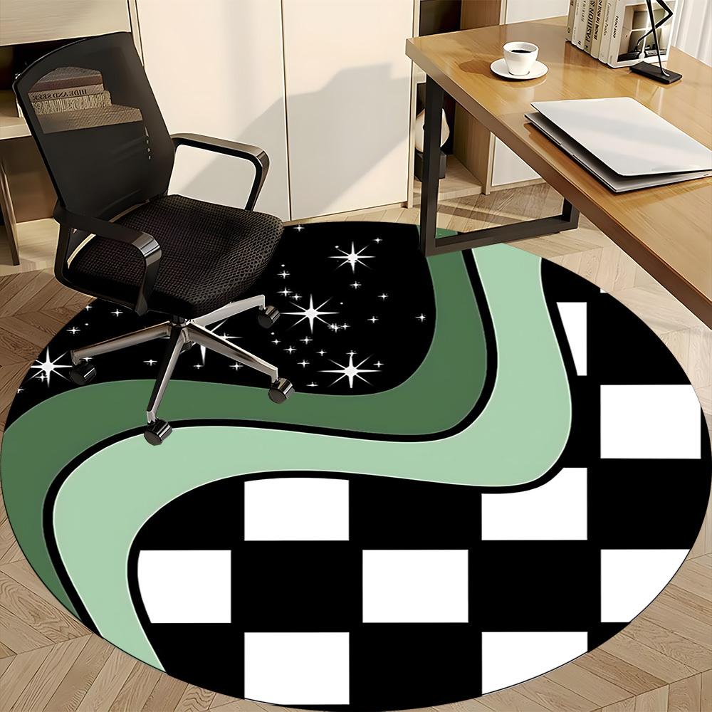1pc Galaxy Waves Office Round Area Rug,  Mat Suitable For Office, Under Office Chairs Bedroom Living Room Home Decor, Room Deco