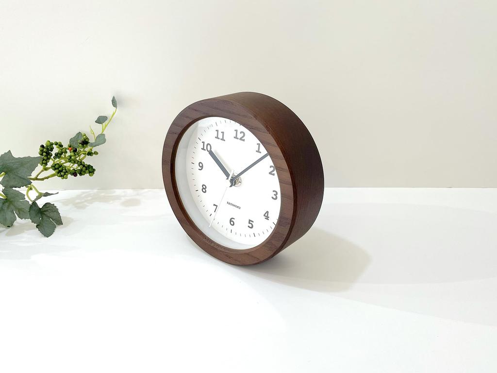 KATOMOKU Dual Use Clock 5 Brown Hanging Radio Clock Continuous Second Hand Diameter 15cm km-112BRRC