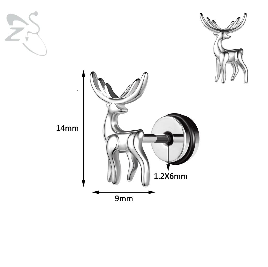 ZS 1PC 16G Cross Skeleton Finger Stainless Steel Stud Earring For Women Men Punk Rock Ear Conch Tragus Cartilag Helix Piercings