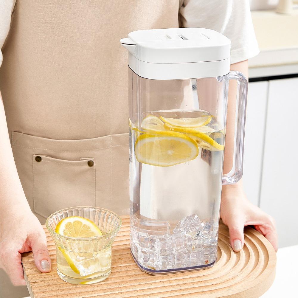 Flip Cover Refrigerator Water Pitcher Transparent Cold Brew Teapot Cold Water Kettle  Fruit Juice